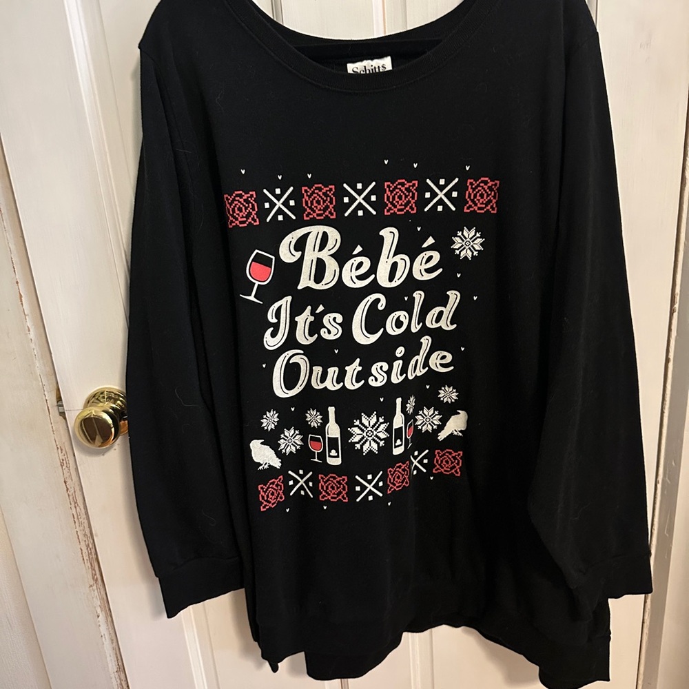 Torrid Schitt's Creek Christmas Black Sweater - size 6